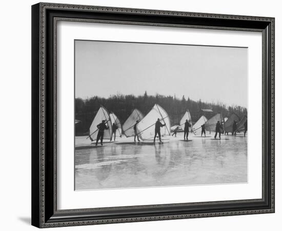 People Ice Skate Sailing on a Lake-Ralph Morse-Framed Photographic Print