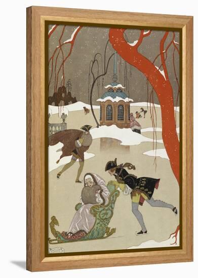 People Ice Skating-Georges Barbier-Framed Premier Image Canvas