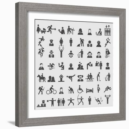 People Icons-ekler-Framed Art Print