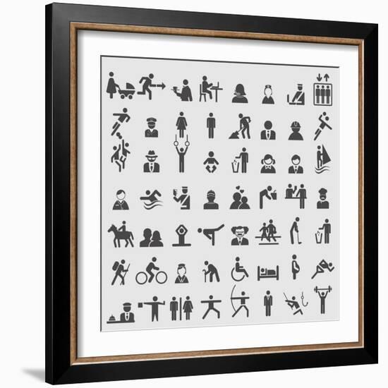 People Icons-ekler-Framed Art Print