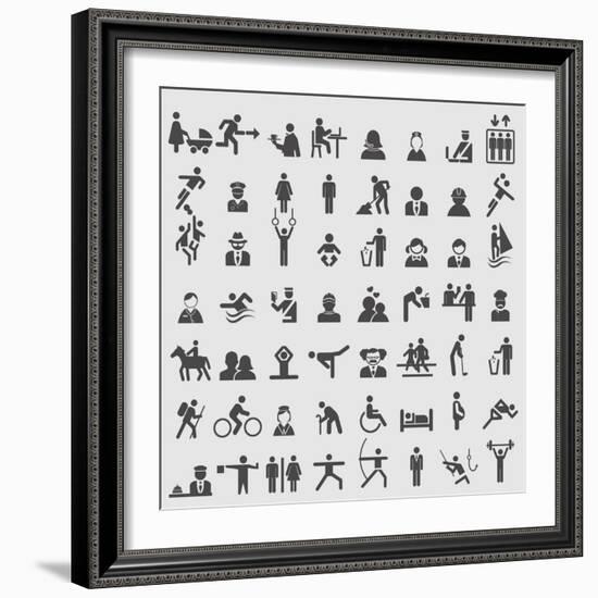 People Icons-ekler-Framed Art Print