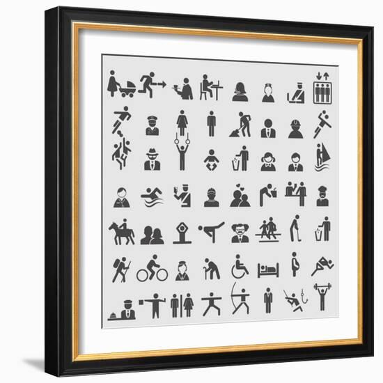 People Icons-ekler-Framed Art Print