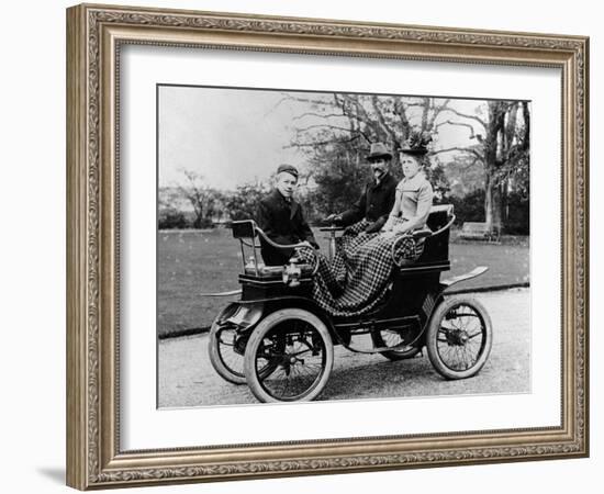 People in a De Dion Vis-A-Vis Car, 1902-null-Framed Photographic Print