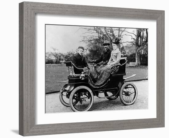 People in a De Dion Vis-A-Vis Car, 1902-null-Framed Photographic Print