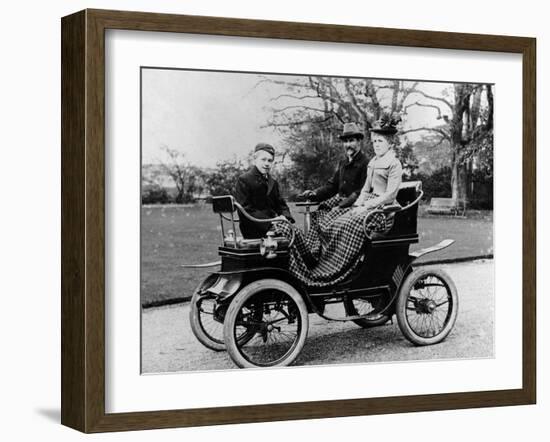 People in a De Dion Vis-A-Vis Car, 1902-null-Framed Photographic Print