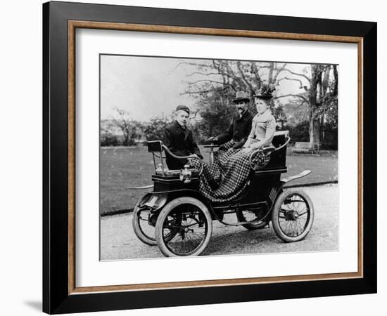 People in a De Dion Vis-A-Vis Car, 1902-null-Framed Photographic Print