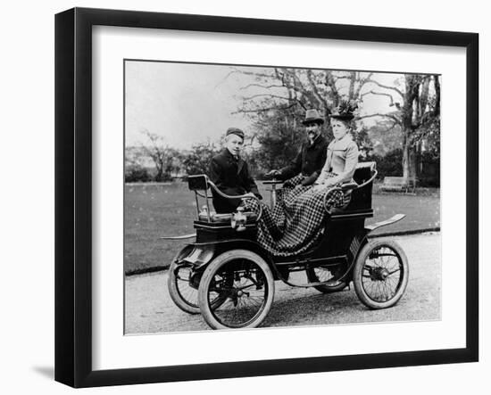 People in a De Dion Vis-A-Vis Car, 1902-null-Framed Photographic Print