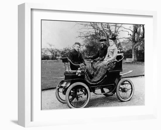 People in a De Dion Vis-A-Vis Car, 1902-null-Framed Photographic Print