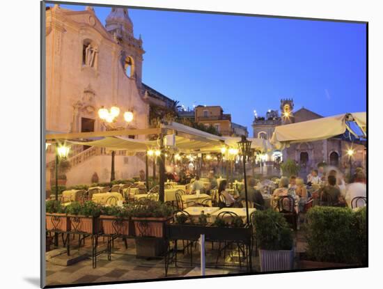 People in a Restaurant, Taormina, Sicily, Italy, Europe-Vincenzo Lombardo-Mounted Photographic Print