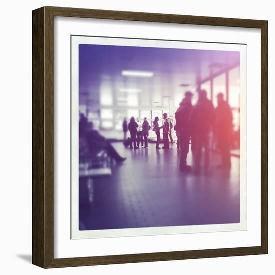 People in Airport Waiting Around-melking-Framed Photographic Print