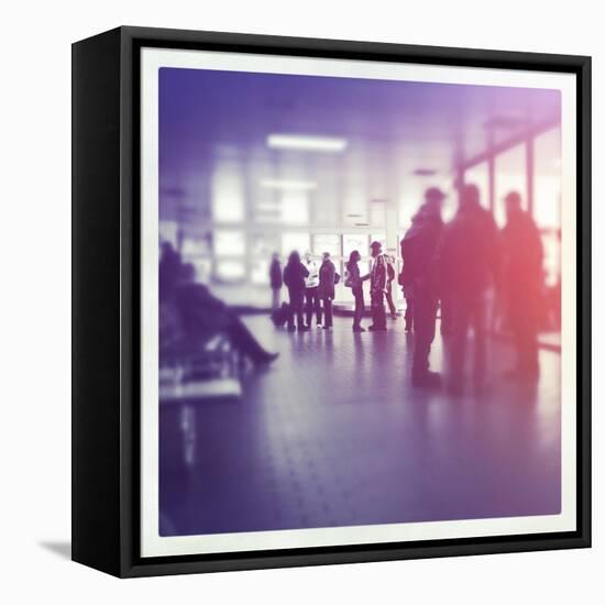 People in Airport Waiting Around-melking-Framed Premier Image Canvas