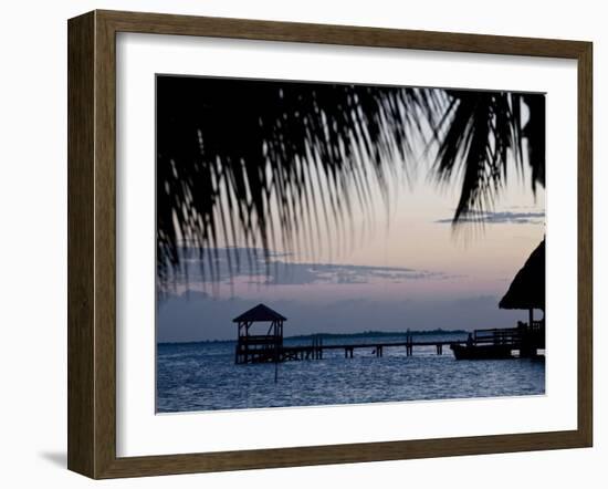 People in Beach Bar Near the Moorings at Sunset, Placencia, Belize, Central America-Jane Sweeney-Framed Photographic Print