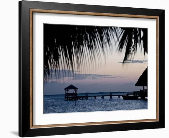 People in Beach Bar Near the Moorings at Sunset, Placencia, Belize, Central America-Jane Sweeney-Framed Photographic Print