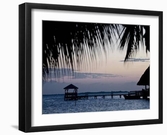 People in Beach Bar Near the Moorings at Sunset, Placencia, Belize, Central America-Jane Sweeney-Framed Photographic Print