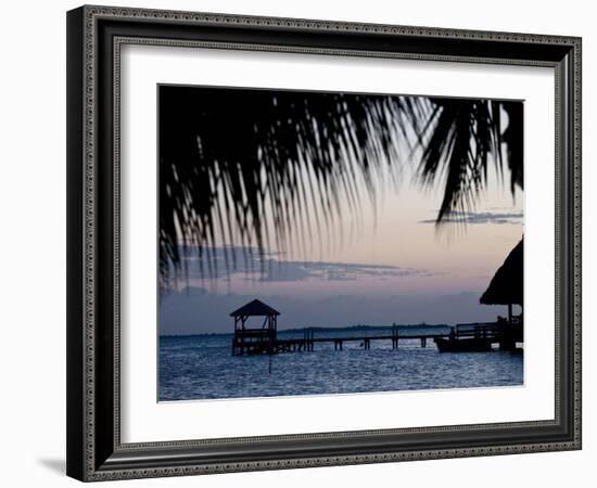 People in Beach Bar Near the Moorings at Sunset, Placencia, Belize, Central America-Jane Sweeney-Framed Photographic Print