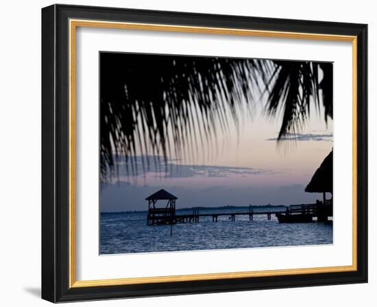 People in Beach Bar Near the Moorings at Sunset, Placencia, Belize, Central America-Jane Sweeney-Framed Photographic Print