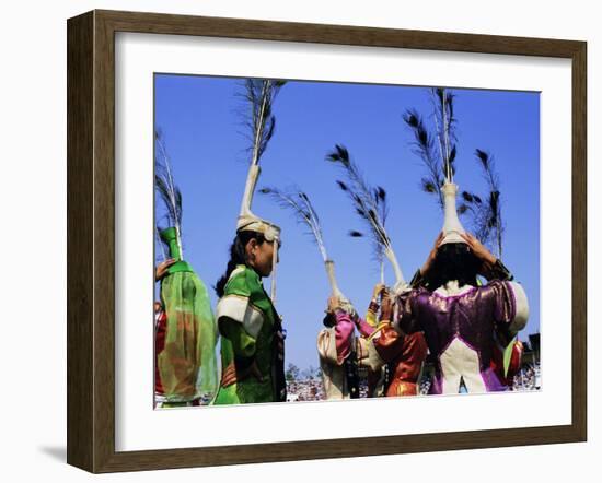 People in Costumes at the Naadam Festival, Ulaan Baatar (Ulan Bator), Mongolia, Asia-Bruno Morandi-Framed Photographic Print