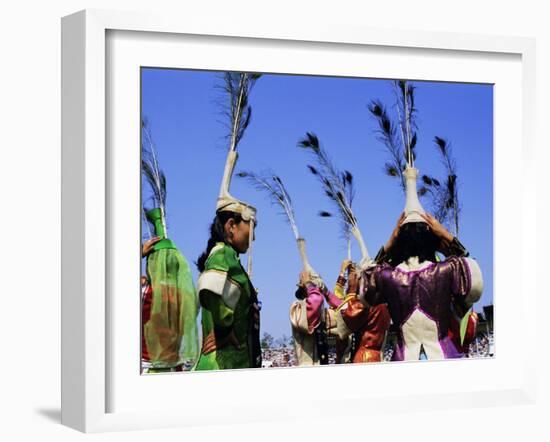 People in Costumes at the Naadam Festival, Ulaan Baatar (Ulan Bator), Mongolia, Asia-Bruno Morandi-Framed Photographic Print