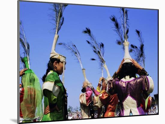 People in Costumes at the Naadam Festival, Ulaan Baatar (Ulan Bator), Mongolia, Asia-Bruno Morandi-Mounted Photographic Print