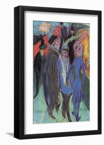 People in Front of a Shop Window-Ernst Ludwig Kirchner-Framed Art Print