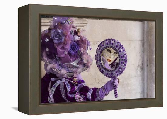 People in Masks and Costumes, Carnival, Venice, Veneto, Italy, Europe-Jean Brooks-Framed Premier Image Canvas