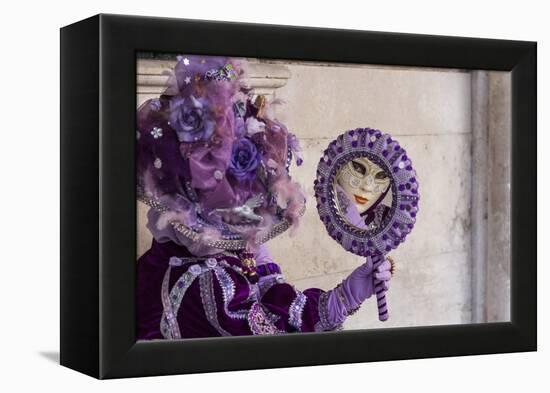 People in Masks and Costumes, Carnival, Venice, Veneto, Italy, Europe-Jean Brooks-Framed Premier Image Canvas