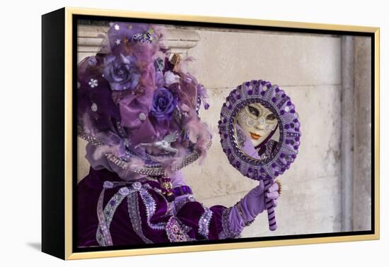 People in Masks and Costumes, Carnival, Venice, Veneto, Italy, Europe-Jean Brooks-Framed Premier Image Canvas