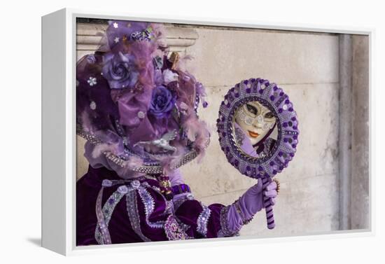 People in Masks and Costumes, Carnival, Venice, Veneto, Italy, Europe-Jean Brooks-Framed Premier Image Canvas