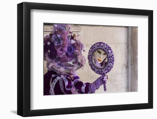 People in Masks and Costumes, Carnival, Venice, Veneto, Italy, Europe-Jean Brooks-Framed Photographic Print