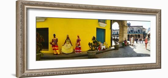 People in Native Dress on Plaza De La Catedral, Havana, Cuba-null-Framed Photographic Print