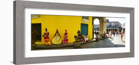 People in Native Dress on Plaza De La Catedral, Havana, Cuba-null-Framed Photographic Print