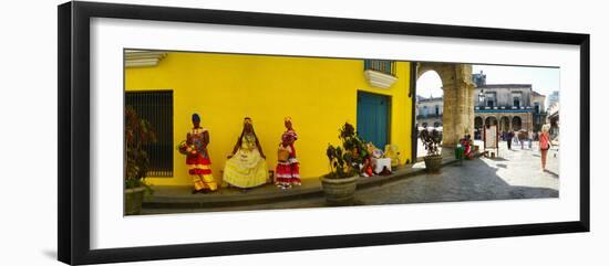 People in Native Dress on Plaza De La Catedral, Havana, Cuba-null-Framed Photographic Print