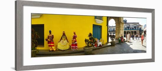 People in Native Dress on Plaza De La Catedral, Havana, Cuba-null-Framed Photographic Print