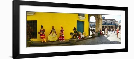 People in Native Dress on Plaza De La Catedral, Havana, Cuba-null-Framed Photographic Print