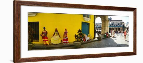 People in Native Dress on Plaza De La Catedral, Havana, Cuba-null-Framed Photographic Print