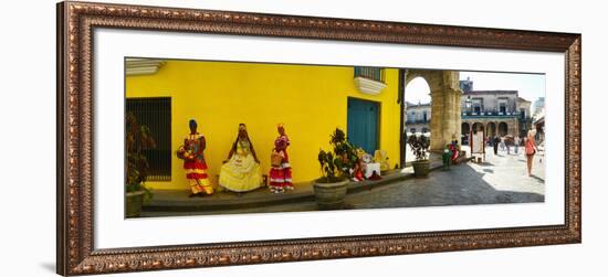 People in Native Dress on Plaza De La Catedral, Havana, Cuba-null-Framed Photographic Print