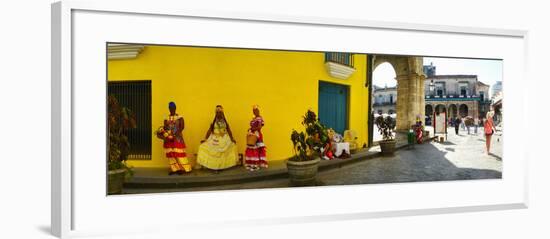 People in Native Dress on Plaza De La Catedral, Havana, Cuba-null-Framed Photographic Print