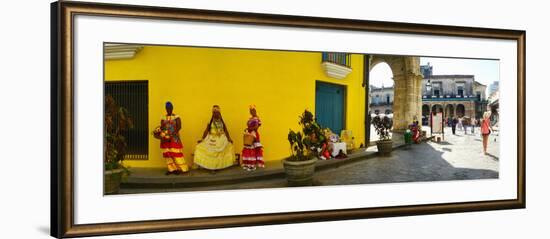 People in Native Dress on Plaza De La Catedral, Havana, Cuba-null-Framed Photographic Print