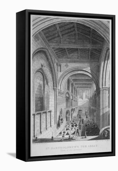 People in Pews Inside the Church of St Bartholomew-The-Great, Smithfield, City of London, 1837-John Le Keux-Framed Premier Image Canvas