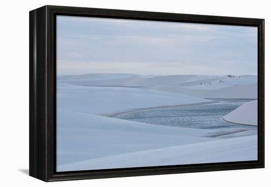 People in the Distance Among Brazil's Lencois Maranhenses Sand Dunes and Lagoons-Alex Saberi-Framed Premier Image Canvas