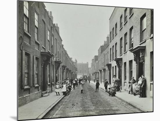 People in the Street, Albury Street, Deptford, London, 1911-null-Mounted Photographic Print