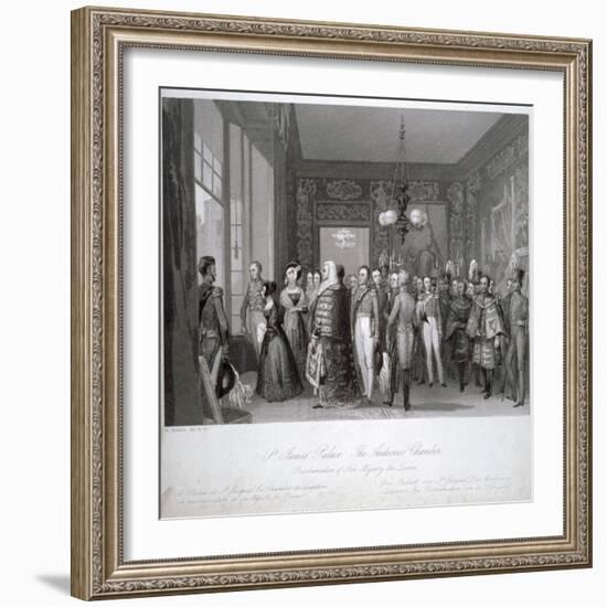 People in the The Audience Chamber in St James's Palace, Westminster, London, 1837-Harden Sidney Melville-Framed Giclee Print
