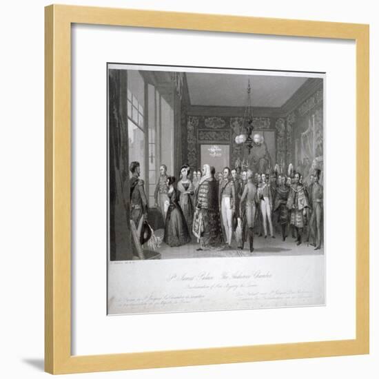 People in the The Audience Chamber in St James's Palace, Westminster, London, 1837-Harden Sidney Melville-Framed Giclee Print