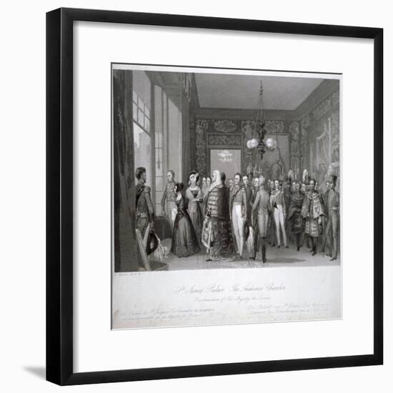 People in the The Audience Chamber in St James's Palace, Westminster, London, 1837-Harden Sidney Melville-Framed Giclee Print