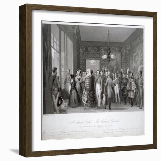 People in the The Audience Chamber in St James's Palace, Westminster, London, 1837-Harden Sidney Melville-Framed Giclee Print