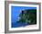 People in Water at Tumon Beach with Amantes (Two Lovers) Point Behind, Tumon, Guam-John Elk III-Framed Photographic Print