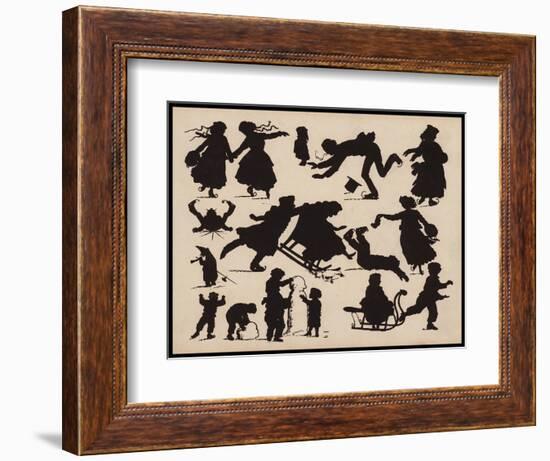 People in Winter (Litho)-English School-Framed Giclee Print