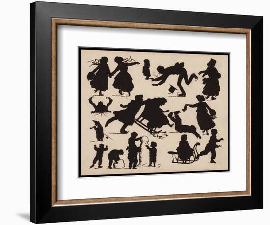 People in Winter (Litho)-English School-Framed Giclee Print