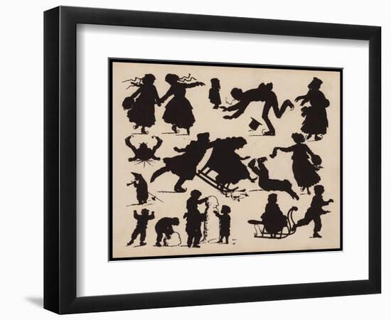 People in Winter (Litho)-English School-Framed Giclee Print