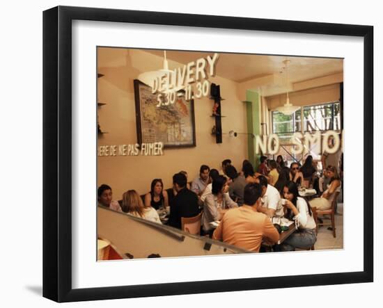 People Inside the Colonial Cafe in Nolita Neighbourhood, Manhattan, New York, USA-Yadid Levy-Framed Photographic Print